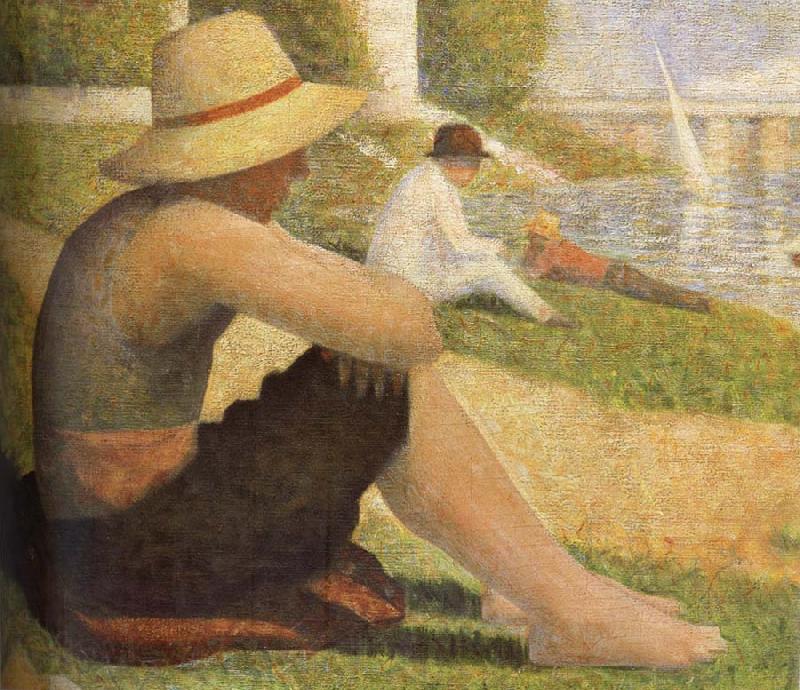 Georges Seurat The Boy Wearing hat on the ground France oil painting art